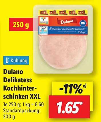 Dulano Delikates Kochschinken XXL 250 g