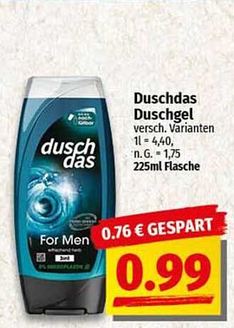 Duschdas Duschgel für Männer – 225ml Flasche zum Sonderpreis