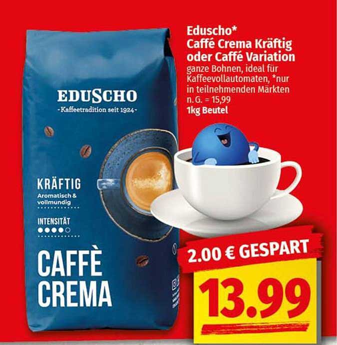 Eduscho Caffè Crema Kräftig oder Caffè Variation 1kg Beutel