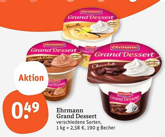 Ehrmann Grand Dessert – Verschiedene Sorten