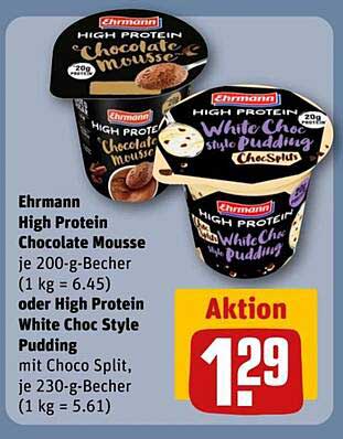 Ehrmann High Protein Chocolate Mousse oder White Choc Style Pudding