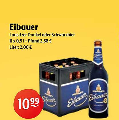 Eibauer Lausitzer Dunkel oder Schwarzbier 11 x 0,5l