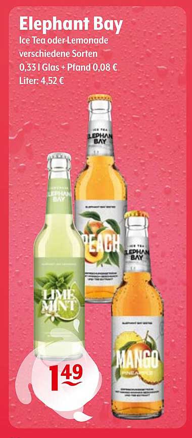 Elephant Bay Ice Tea oder Lemonade verschiedene Sorten