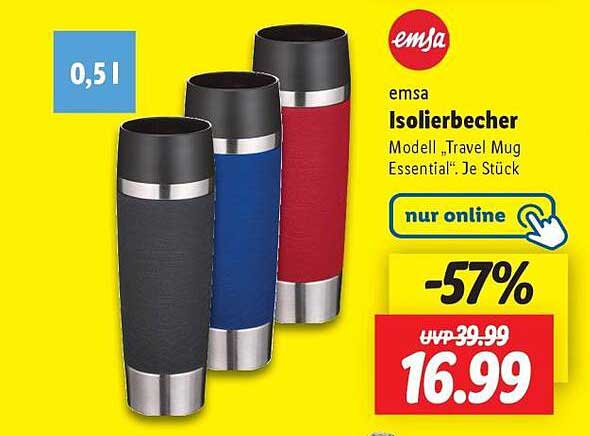 emsa Isolierbecher Modell 'Travel Mug Essential': Je Stück