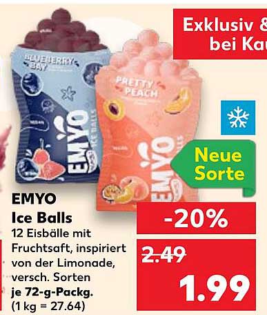 EMYO Ice Balls - 12 Eisbälle mit Fruchtgeschmack