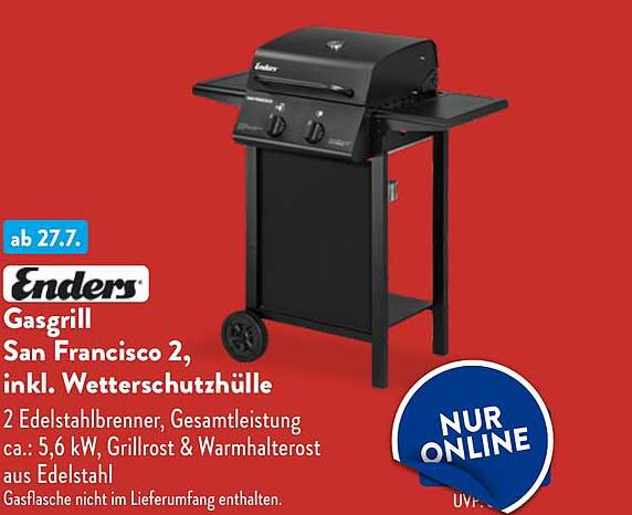Enders Gasgrill San Francisco 2, inkl. Wetterschutzhülle