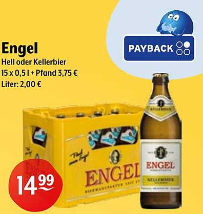 Engel Hell oder Kellerbier - 15 x 0,5 l für 14,99 €