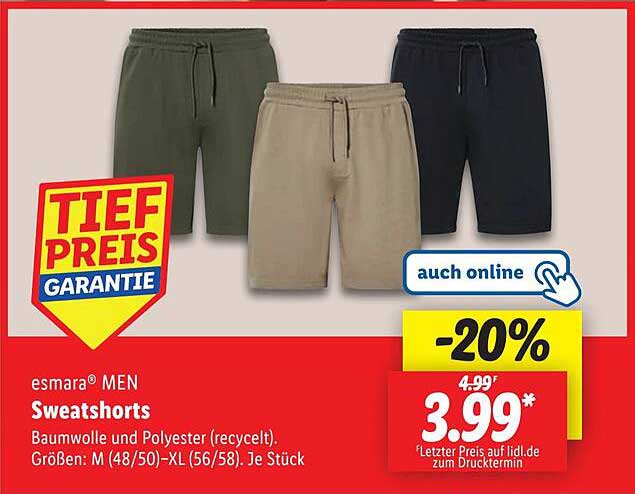 esmará® MEN Sweatshorts