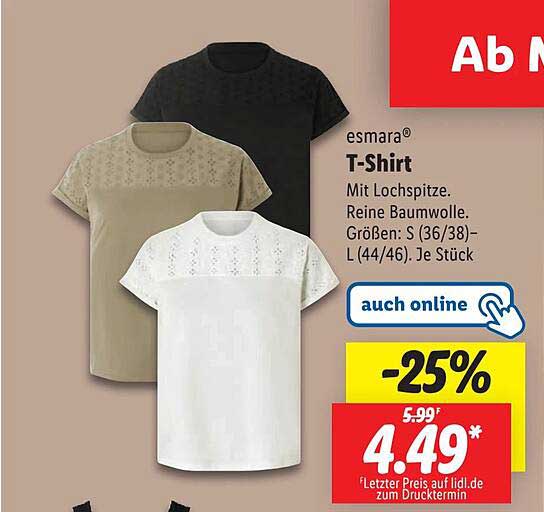 esmará® T-Shirt mit Lochspitze