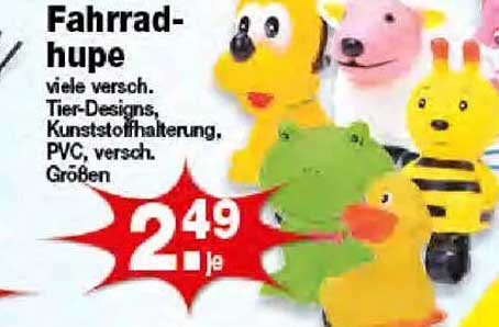 Fahrradhupe - viele verschiedene Tier-Designs