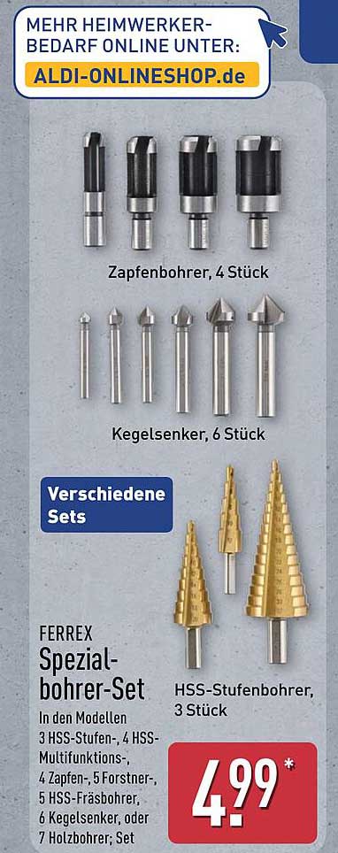 FERREX Spezialbohrer-Set, 3 Stück