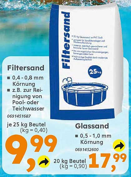 Filtersand 25 kg Beutel - Ideal zur Reinigung von Pool- und Teichwasser
