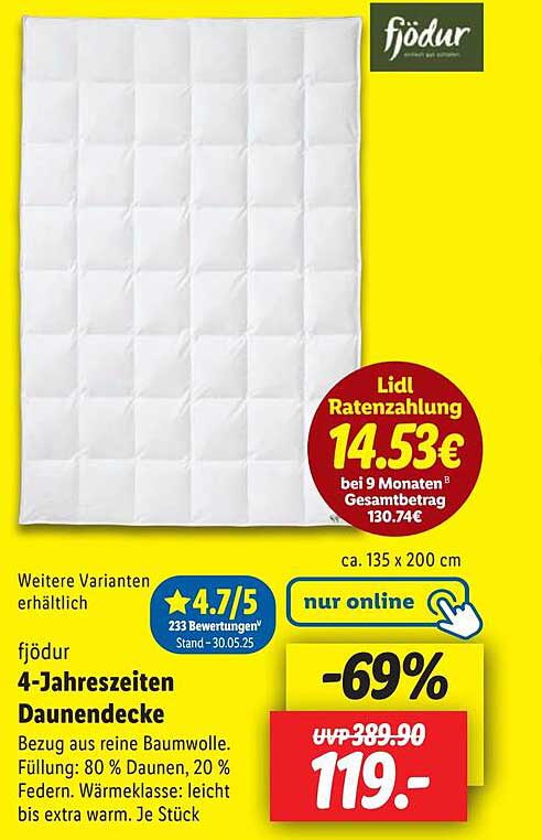 fjödur 4-Jahreszeiten Daunendecke