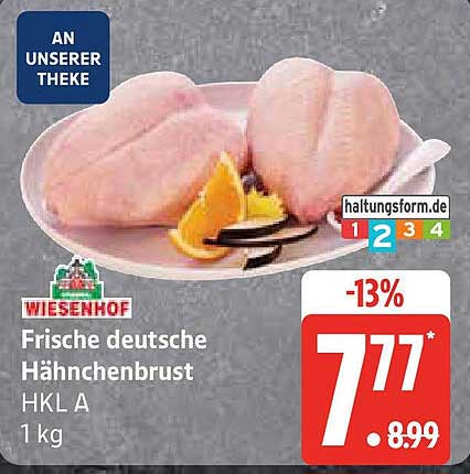 Frische deutsche Hähnchenbrust HKL A – 1 kg
