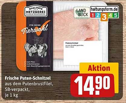 Frische Puten-Schnitzel aus dem Putenbrustfilet - SB-verpackt, je 1 kg