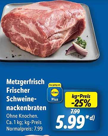 Frischer Schweinenackenbraten – Metzgerfrisch und ohne Knochen