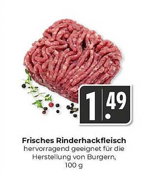 Frisches Rinderhackfleisch - hervorragend geeignet für die Herstellung von Burgern, 100 g