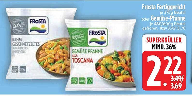 Frosta Fertiggericht je 375g Beutel oder Gemüse-Pfanne je 480/600g Beutel