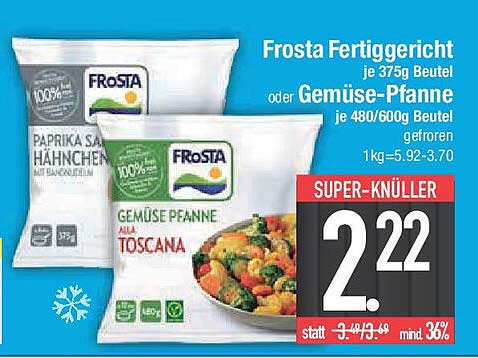 Frosta Fertiggericht oder Gemüse-Pfanne, je 375g oder 480/600g Beutel