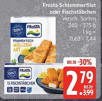 Frosta Schlemmerfilet oder Fischstäbchen - Verschiedene Sorten
