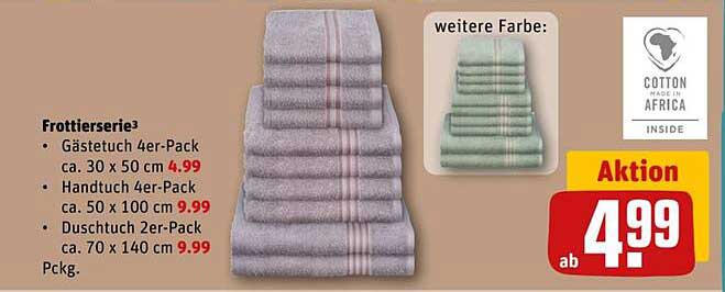 Frottierserie – Gästetuch 4er-Pack, Handtuch 4er-Pack und Duschtuch 2er-Pack