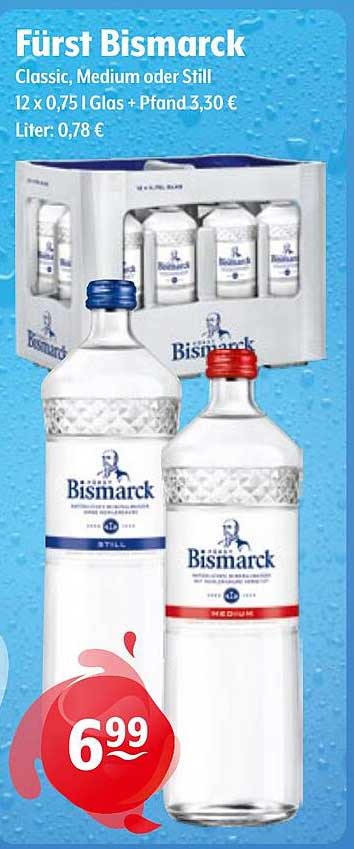 Fürst Bismarck Classic, Medium oder Still – 12 x 0,75 L Glas
