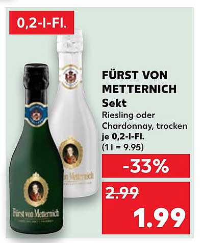 FÜRST VON METTERNICH Sekt - Riesling oder Chardonnay, trocken