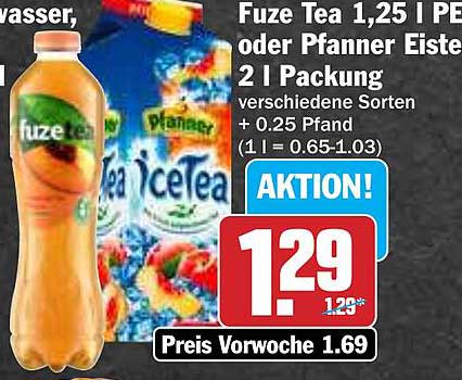 Fuze Tea 1,25 l | Pfanner Eistee 2 l | verschiedene Sorten
