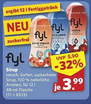 FYL Sirup – Zuckefreie Vielfalt für erfrischende Getränke