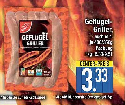 Geflügel-Griller, auch mini 400/350g Packung