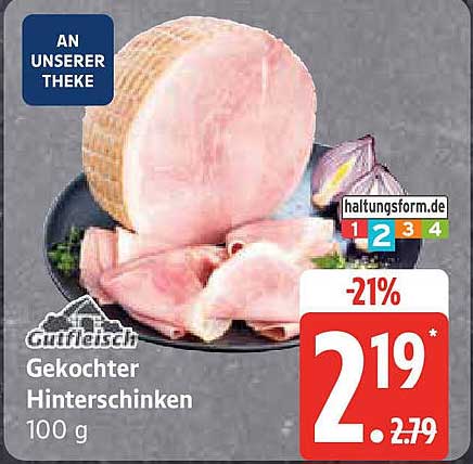 Gekochter Hinterschinken 100 g