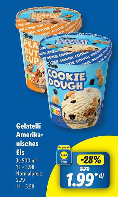 Gelatelli Amerikanisches Eis - Cookie Dough und Peanut Butter Cup