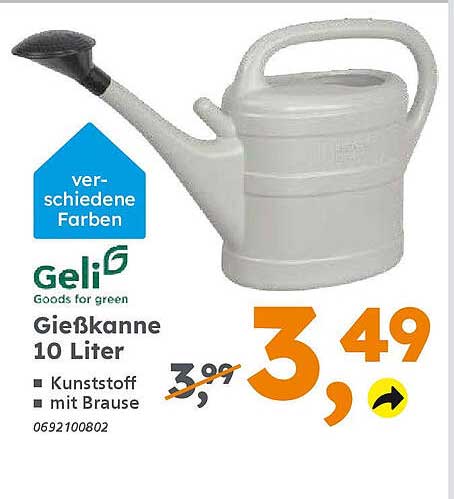 Geli Gießkanne 10 Liter - jetzt nur 3,49 €!