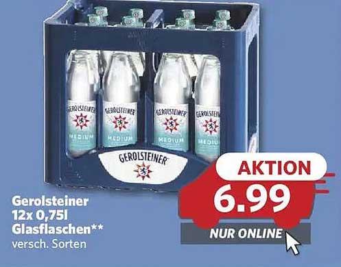 Gerolsteiner 12x 0,75L Glasflaschen - vielfältige Sorten