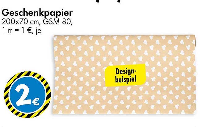 Geschenkpapier 200x70 cm, GSM 80