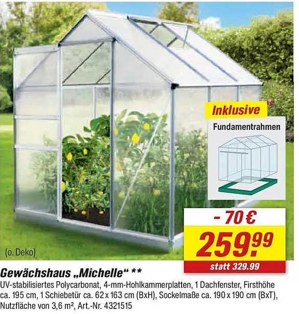 Gewächshaus „Michelle“