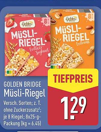 GOLDEN BRIDGE Müsliriegel in verschiedenen Sorten