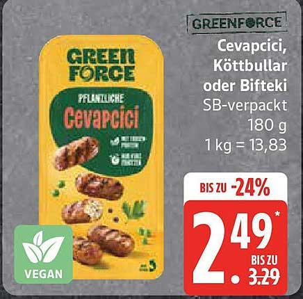 Greenforce Ceva-pici, Pflanzenfleischbällchen oder Bifteki 180 g