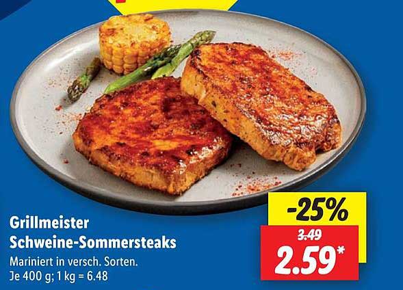 Grillmeister Schweine-Sommersteaks - marinierte Köstlichkeit
