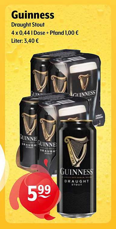 Guinness Draught Stout 4 x 0,44 Dose