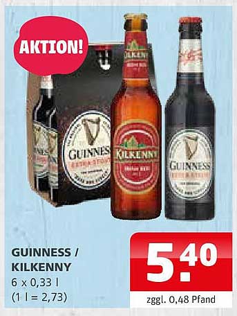 GUINNESS / KILKENNY 6 x 0,33 l