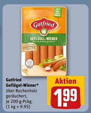 Gutfried Geflügel-Wiener* über Buchenholz geräuchert, je 200-g-Pckg.