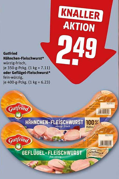 Gutfried Hänchen-Fleischwurst oder Geflügel-Fleischwurst