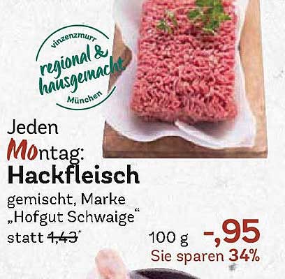 Hackfleisch gemischt, Marke 'Hofgut Schwaige'