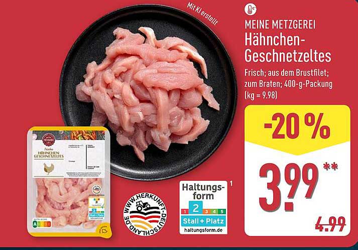 Hähnchen-Geschnetzeltes, 400-g-Packung