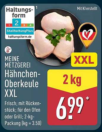 Hähnchen-Oberkeule XXL 2 kg – Frisch vom Aldi Nord