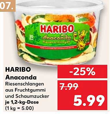 HARIBO Anaconda Riesenschlangen aus Fruchtgummi und Schaumzucker