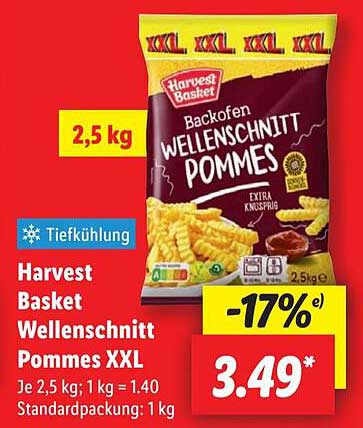 Harvest Basket Wellen Schnitt Pommes XXL 2,5 kg