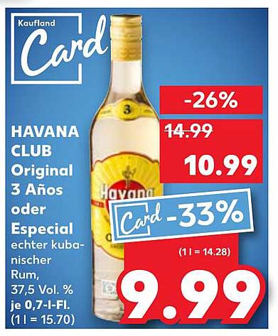 HAVANA CLUB Original 3 Años oder Especial echter kubanischer Rum