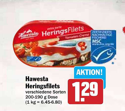 Hawesta Heringsfilets verschiedene Sorten 200-190 g Dose